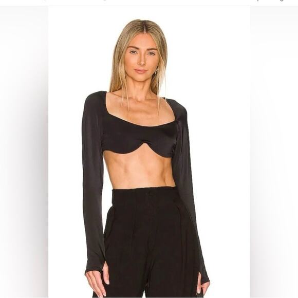 We Are HAH Keep It Up Top Rash Guard Cropped Open Back Underwire Black Size XS - Picture 1 of 16